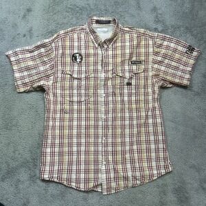 Columbia Florida State Shirt Mens S Maroon Plaid Super Bonehead PFG FSU Football